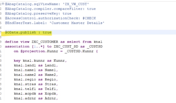 cds view一些常见的annotation解释